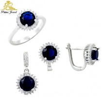 Gümüş zirkon taşlı set